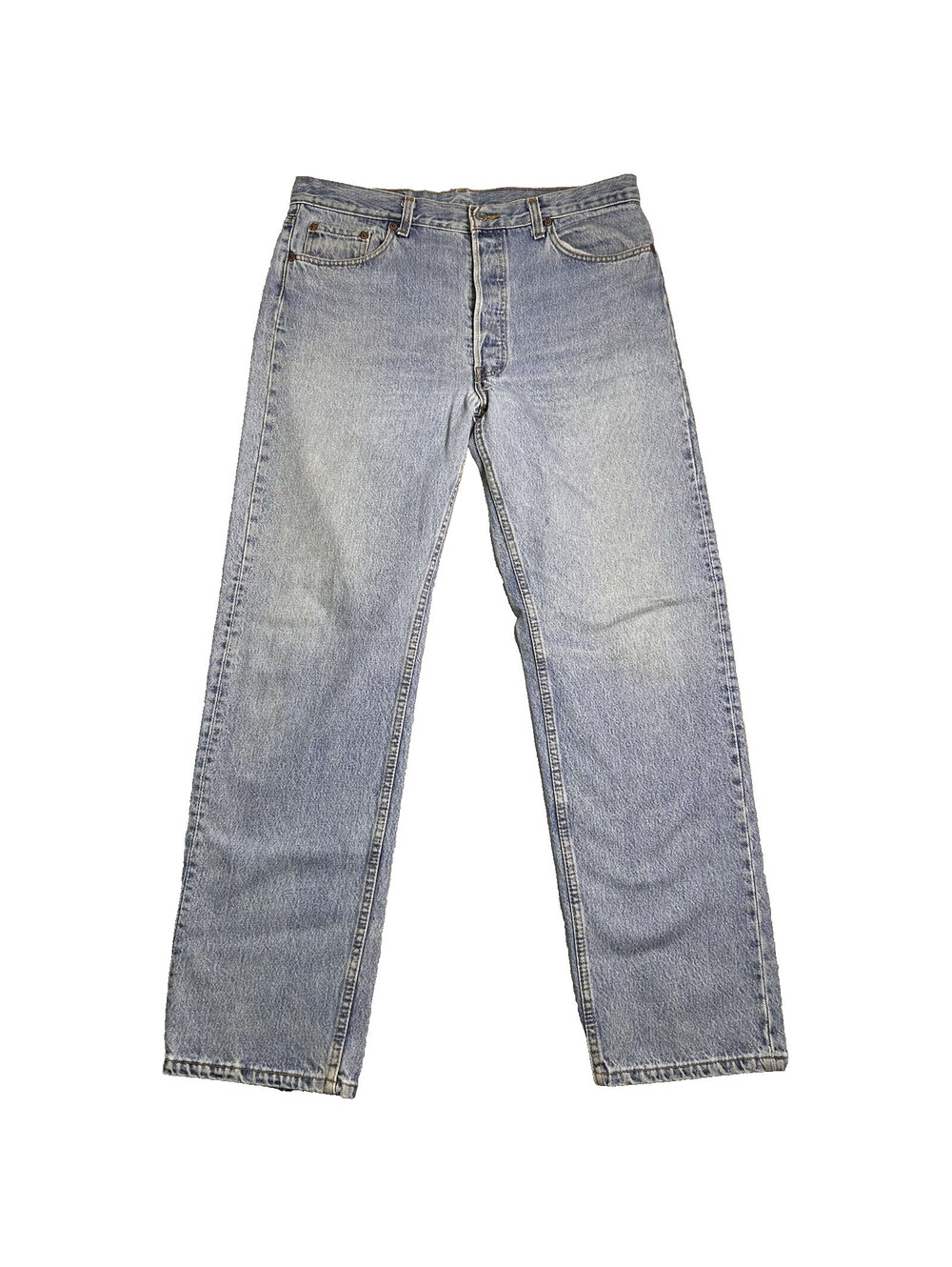 Vintage Levis 501 Straight Leg Jeans Mens 36x32 Blue Light Wash Faded Denim